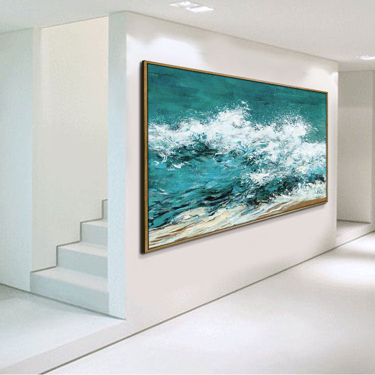 Tumbling Wave - Handmade Ocean Wall Art Scenery Wall Painting on Canvas Print