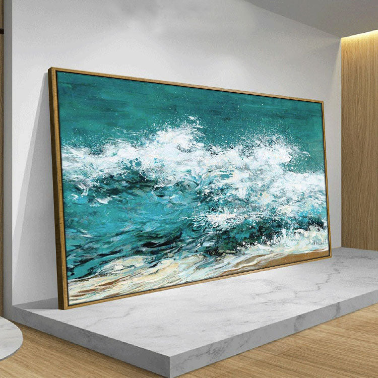 Tumbling Wave - Handmade Ocean Wall Art Scenery Wall Painting on Canvas Print