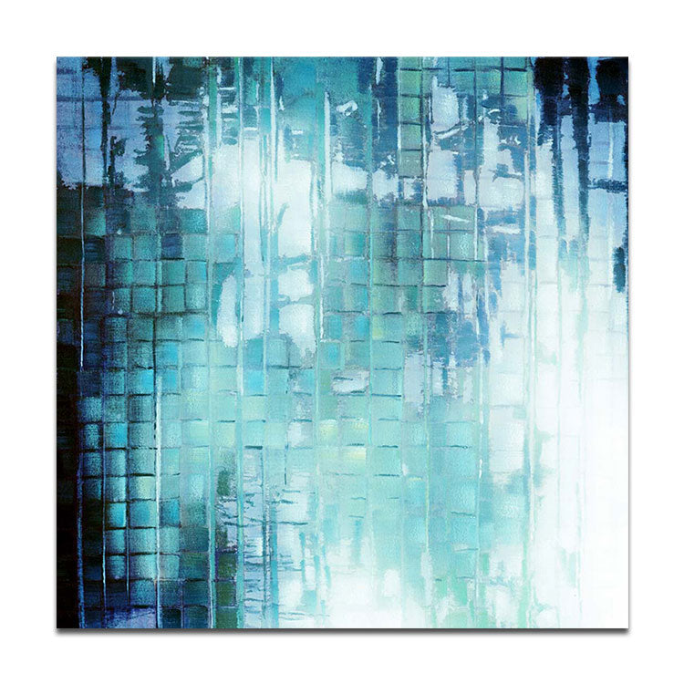 Large Size Teal Abstract Oil Painting Original Contemporary Wall Art For Living Room | Time and Space