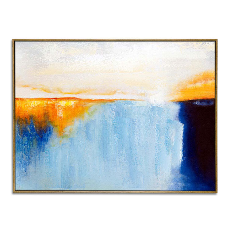 Waterfall Painting on Canvas - Handmade Acrylic Wall Art Creative Landscape Painting on Canvas