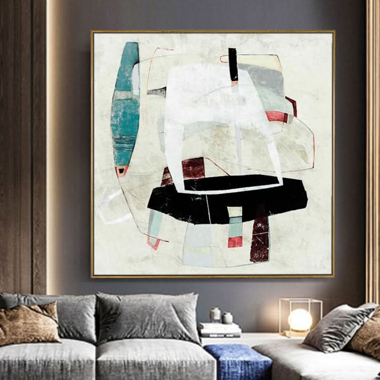 Painting Handmade Large Painting Canvas Original Art Modern Acrylic Painting Beige Painting White Painting Black Art Canvas | The room