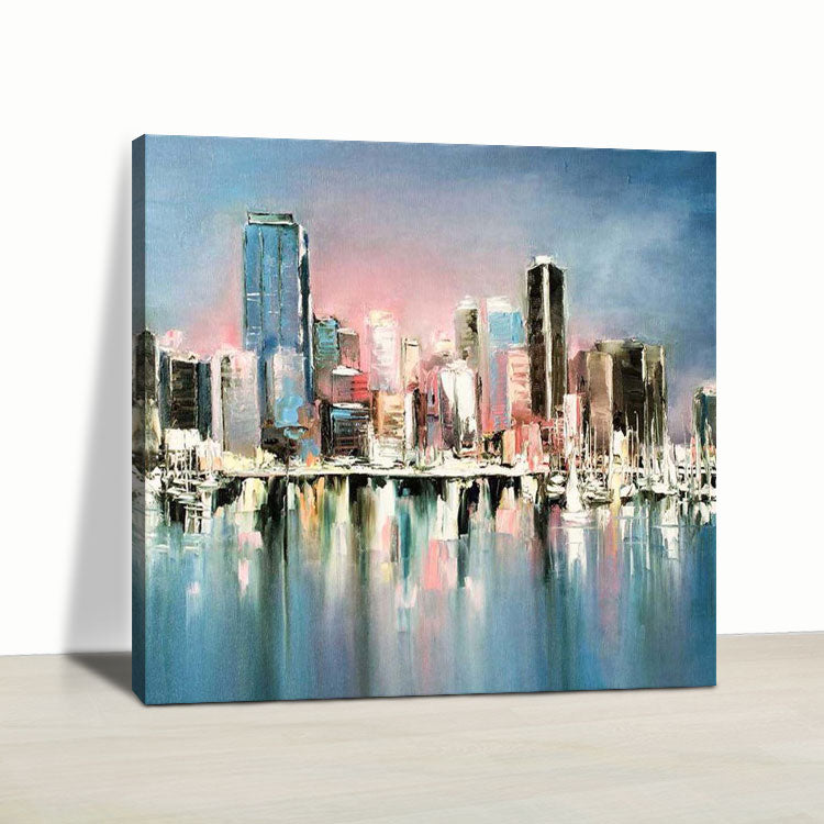 Large Modern Painting Large Canvas Art Original Oil Painting Bedroom Modern Art Paintings | The City that Never Sleeps