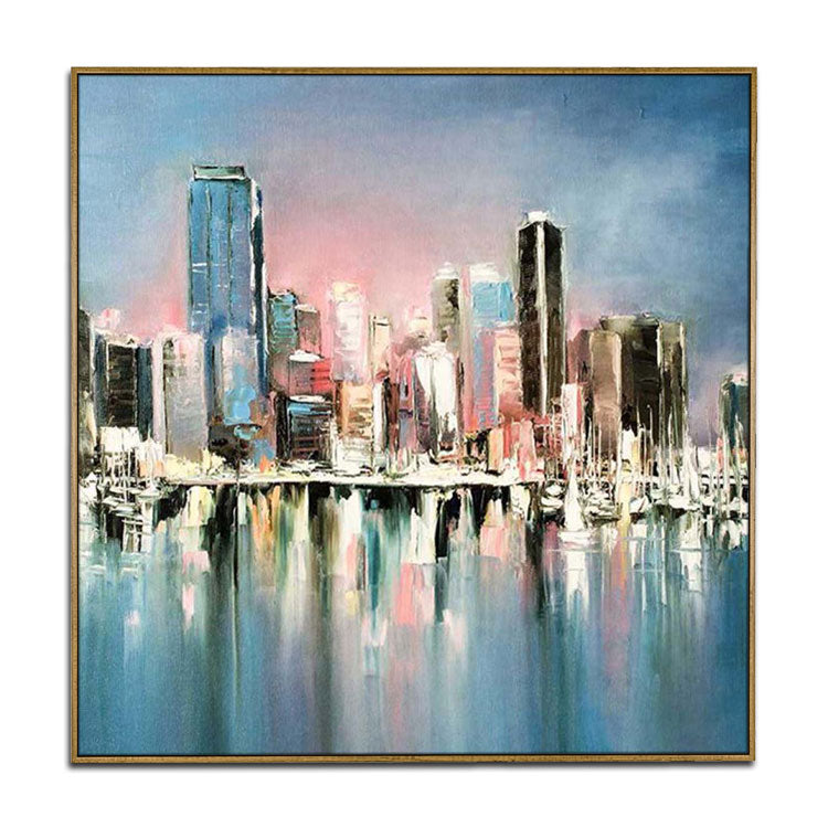 Large Modern Painting Large Canvas Art Original Oil Painting Bedroom Modern Art Paintings | The City that Never Sleeps