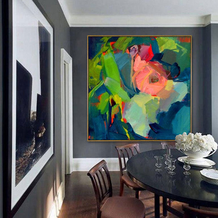 Large Abstract Green Paintings Abstract Desert Paintings Dark Blue Abstract Paintings Original Abstract | Flowers