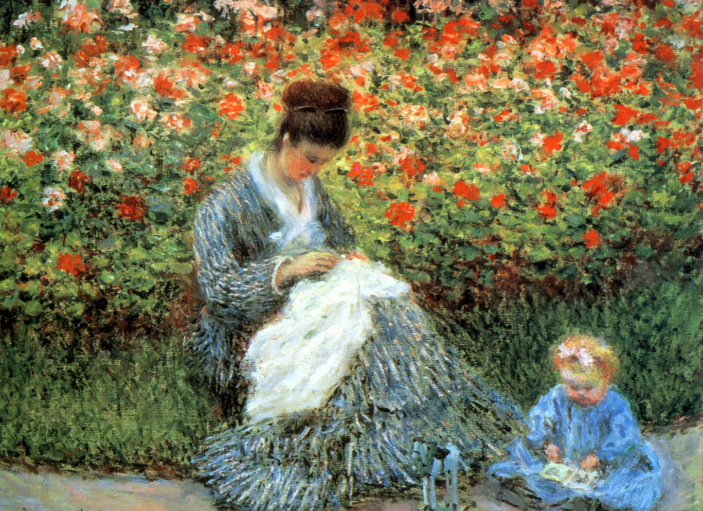 Camille Monet with a child 1875