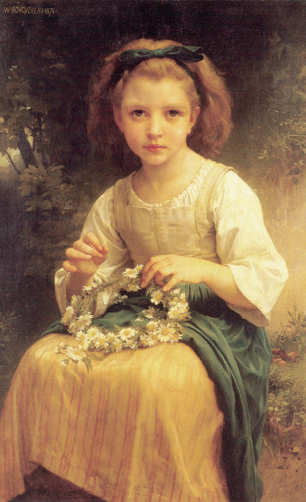 Child braiding a crown