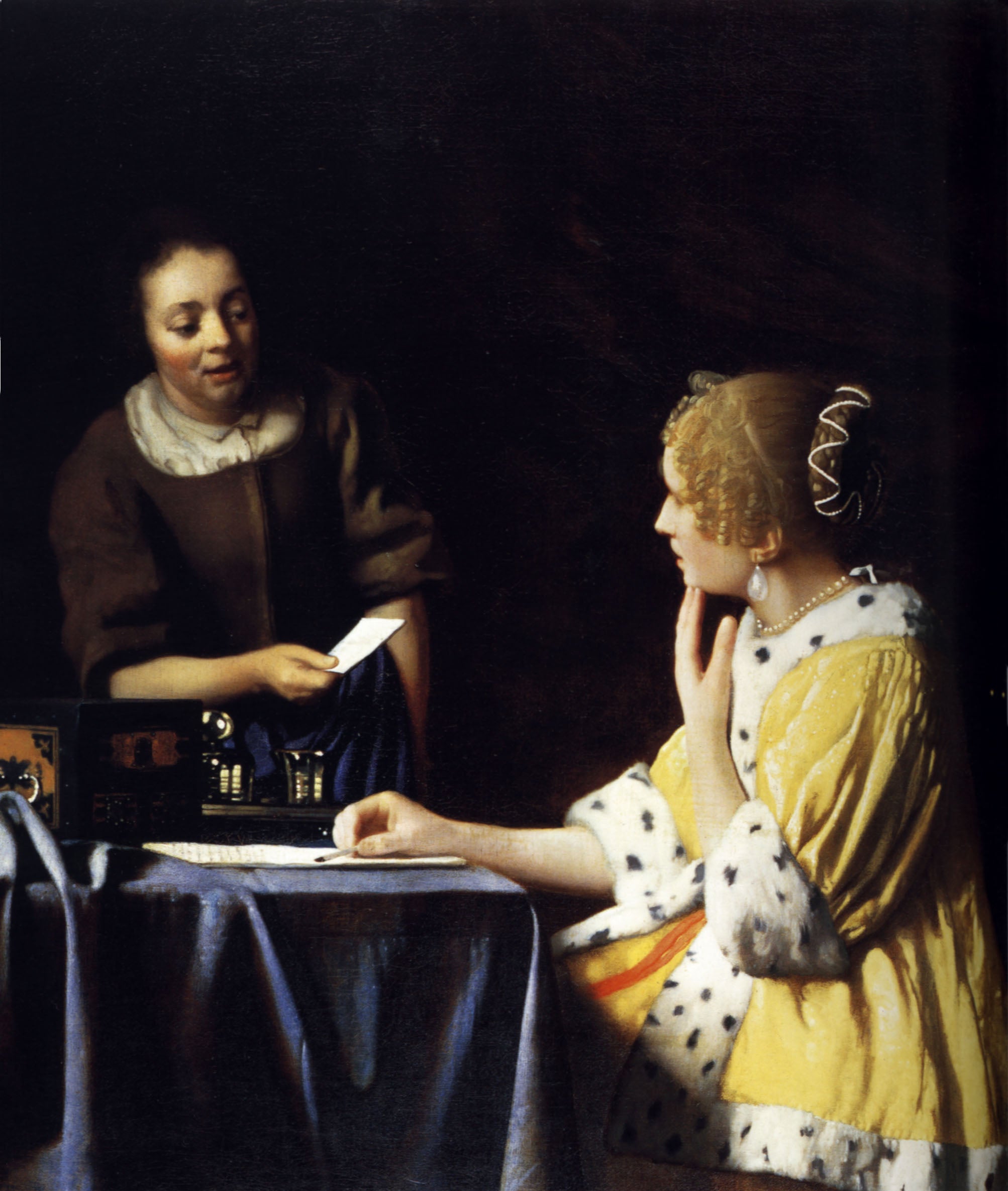 Lady with Her Maidservant Holding a Letter