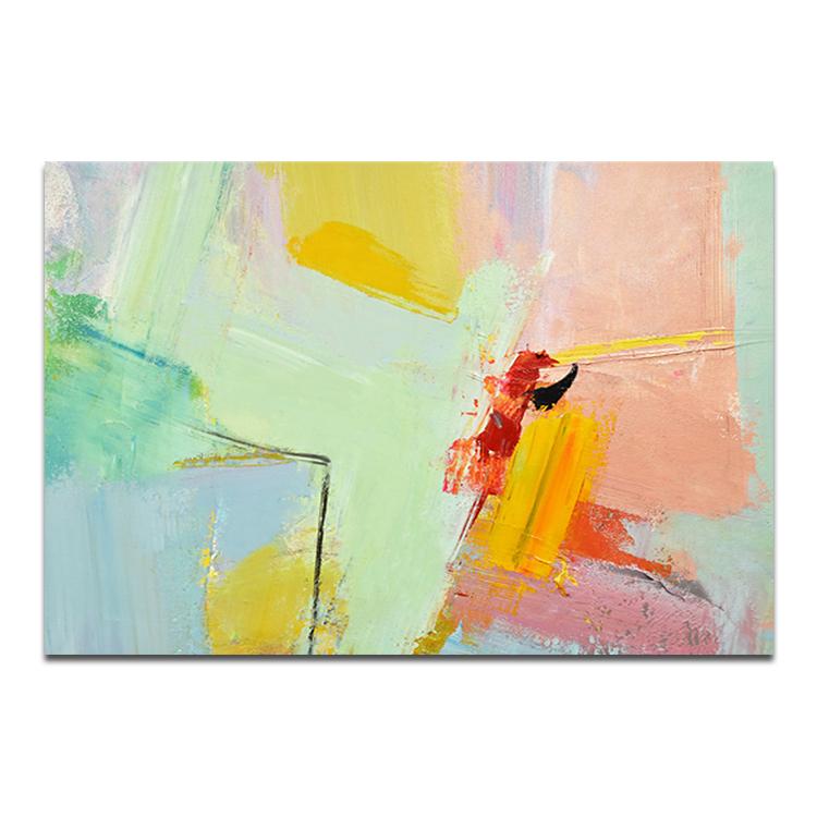 Yellow Abstract Art Beige Painting Canvas Oil Painting Contemporary Art Abstract | Dangling island