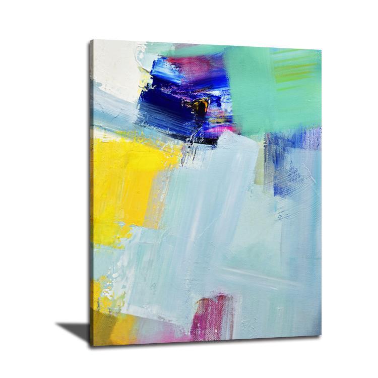 Abstract Canvas Wall Art, Modern Textured Painting | Pushing hands