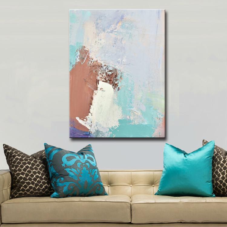 Dependent together - Hand Painted Romantic Lovers Oil Painting Modern Canvas Wall Art