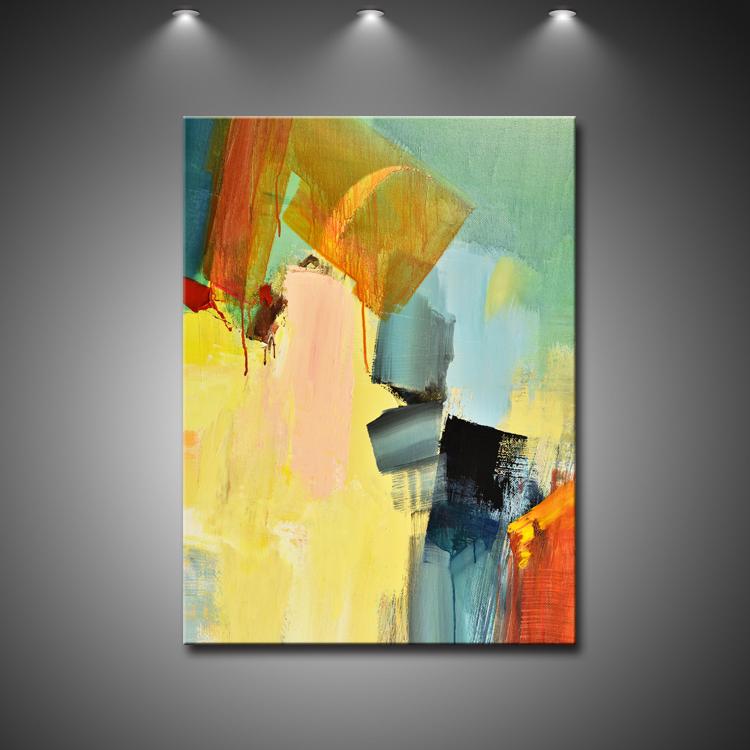 Historical Sites - Handmade Modern Wall Art Acrylic Abstract Oil Painting