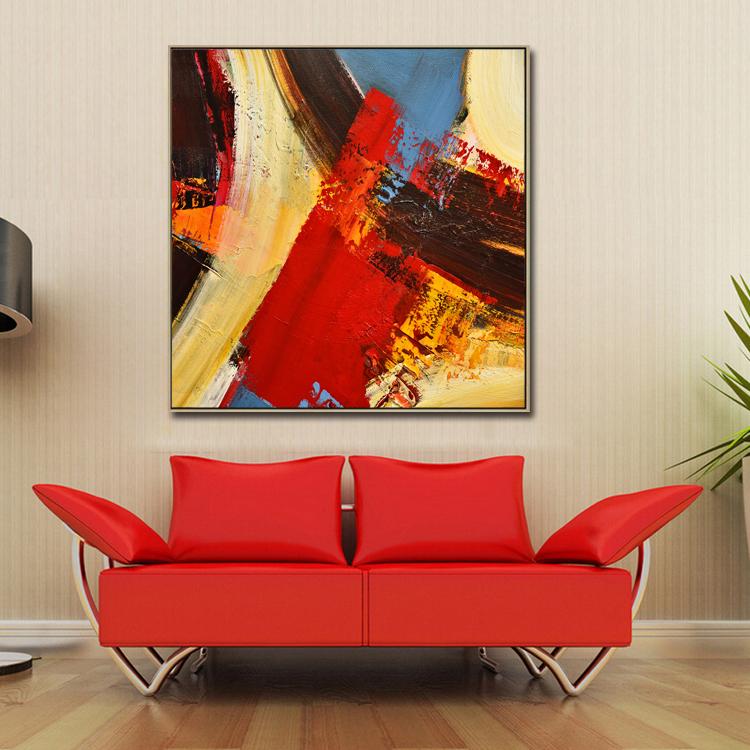 Hand Painting Oil Canvas Original Oil Painting Modern Paintings Large Red Painting Original Artwork Yellow Painting Modern Painting | The road of life