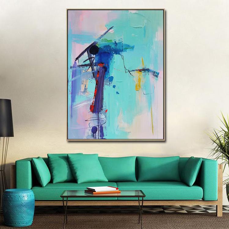 Original Unique Artwork Vibrant Colors - Hand Painted Abstract Art Canvas Colour Oil Painting