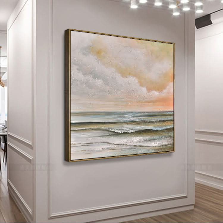 Original Oil Painting Landscape Bedroom Handmade Abstract Oil Painting | Calm seas and clear skies