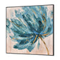 Large Acrylic Abstract Painting Beige Wall Art Black Abstract Art Blue Painting | Flowers stirred by the breeze