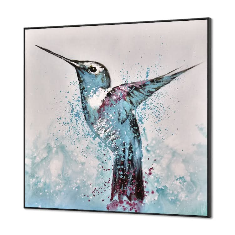 Hummingbird Abstract Oil Painting Living Room Oversized Painting Contemporary Art | Hummingbird