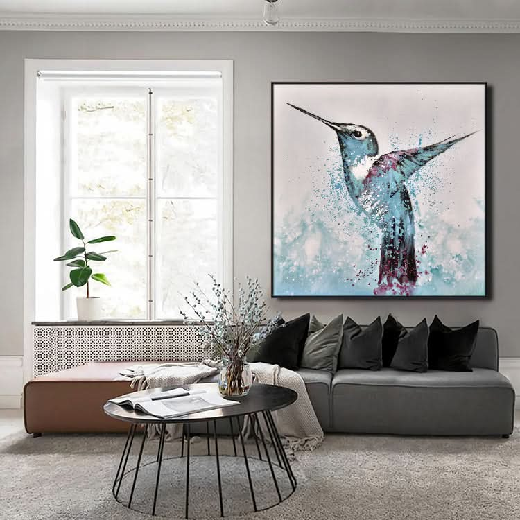 Hummingbird Abstract Oil Painting Living Room Oversized Painting Contemporary Art | Hummingbird