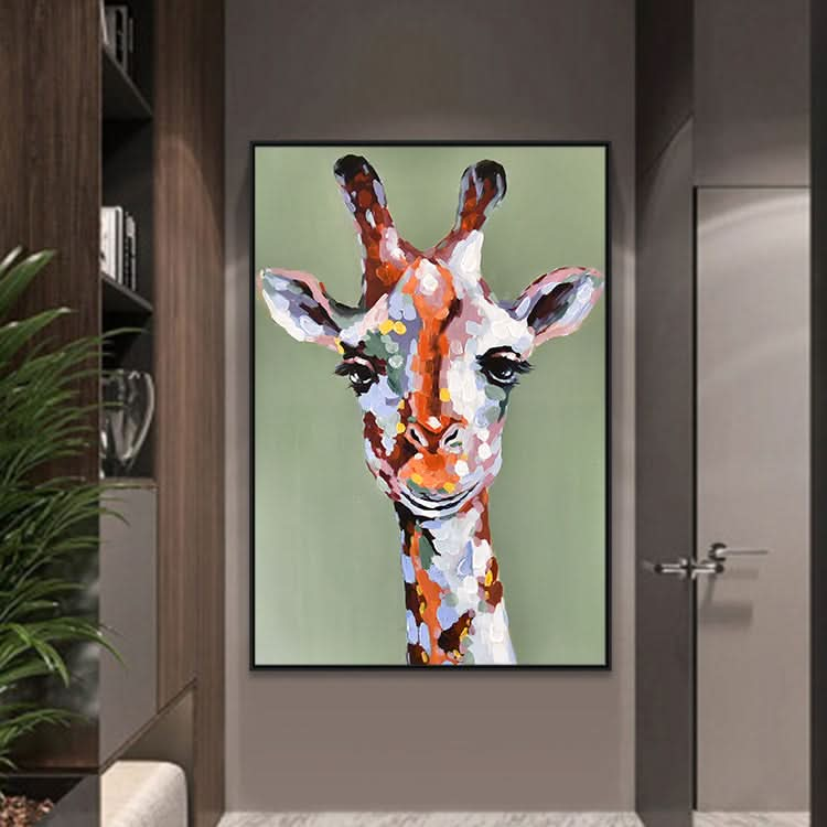 The Beautiful Giraffe - Handmade Animal Art Giraffe Oil Painting On Canvas Art Print