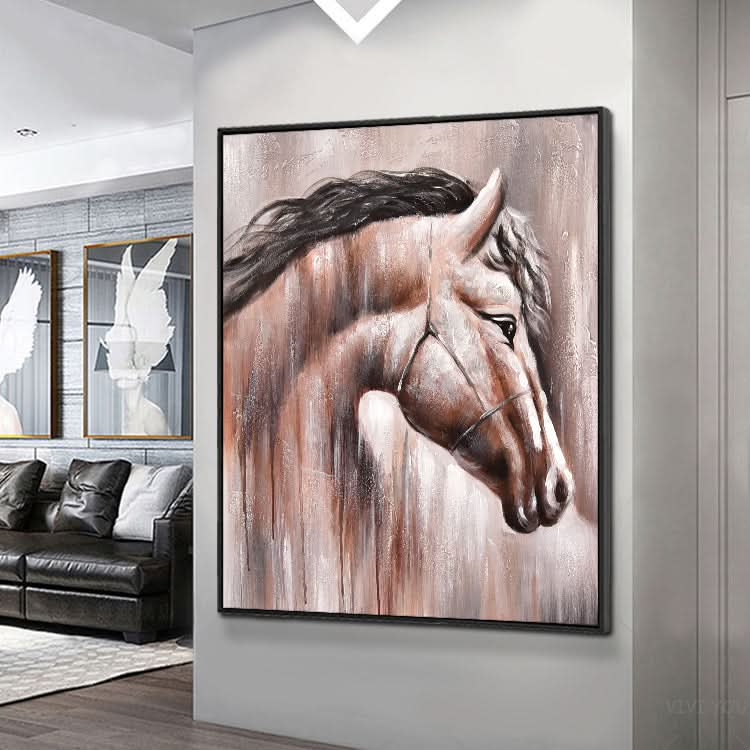 Feel Regret At Parting From - Handmade Modern Wall Art Home Goods Horse Painting in Oil on Canvas