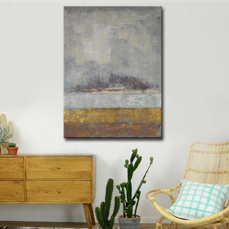 Island - Handmade Original Oil Painting Abstract Wall Art Prints on Canvas