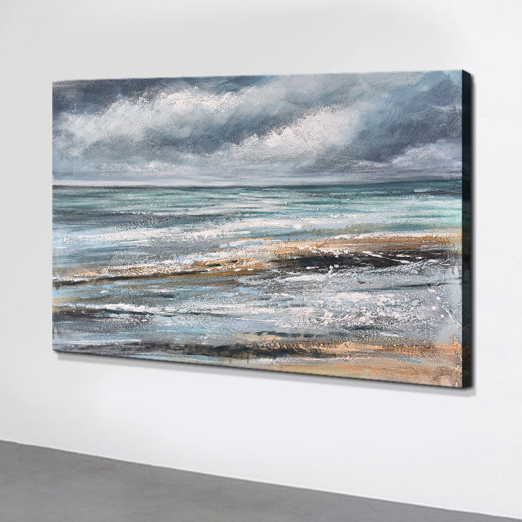 The Calm Before The Storm - Handmade Oil Painting On Canvas Art Print Beach Wall Art