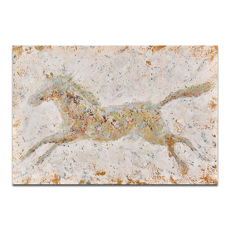 The Leaping Horse - Handmade Horse Art Canvas Print Animal Oil Painting