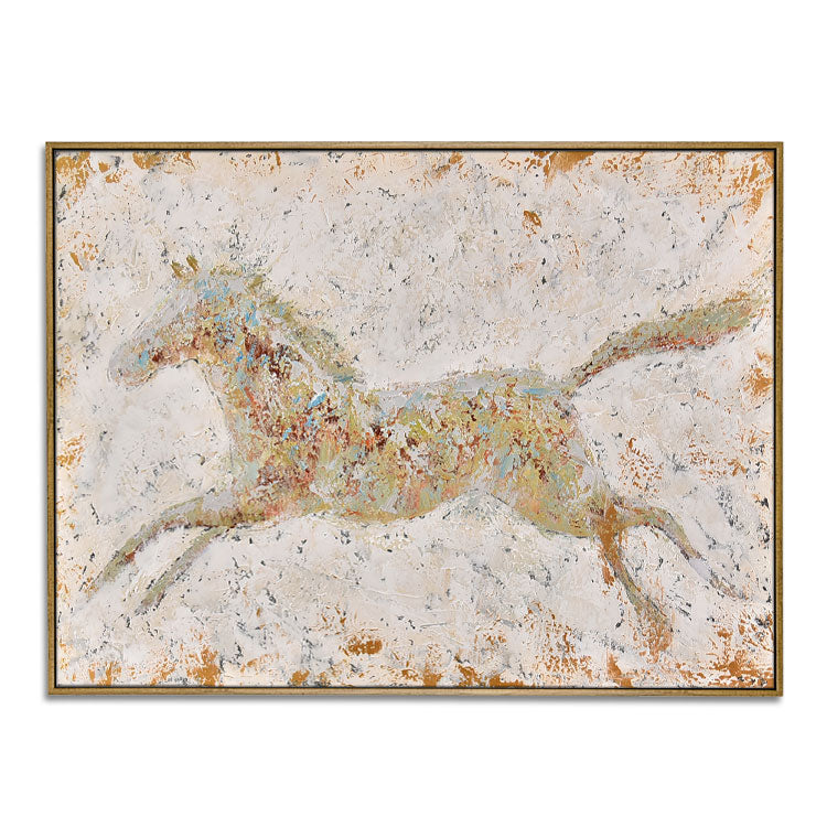 The Leaping Horse - Handmade Horse Art Canvas Print Animal Oil Painting
