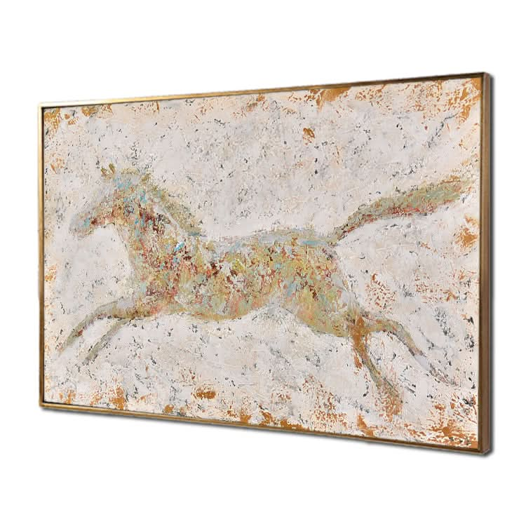 The Leaping Horse - Handmade Horse Art Canvas Print Animal Oil Painting