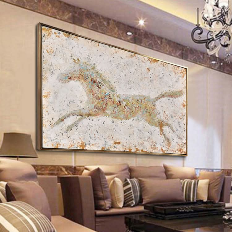 The Leaping Horse - Handmade Horse Art Canvas Print Animal Oil Painting