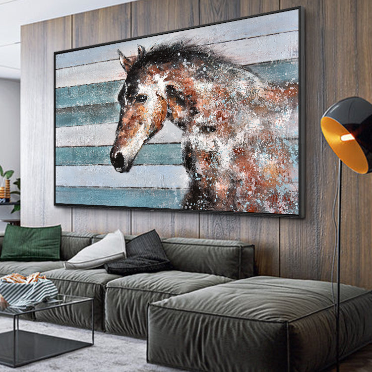 Galloping Horses - Hand Painting Oil Canvas Painting of Running Horses Modern Wall Art