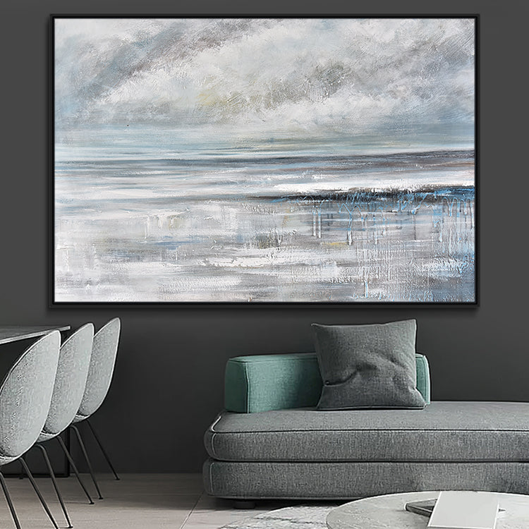 Time and Space Confusion - Handmade Modern Wall Art Acrylic Painting on Canvas Print