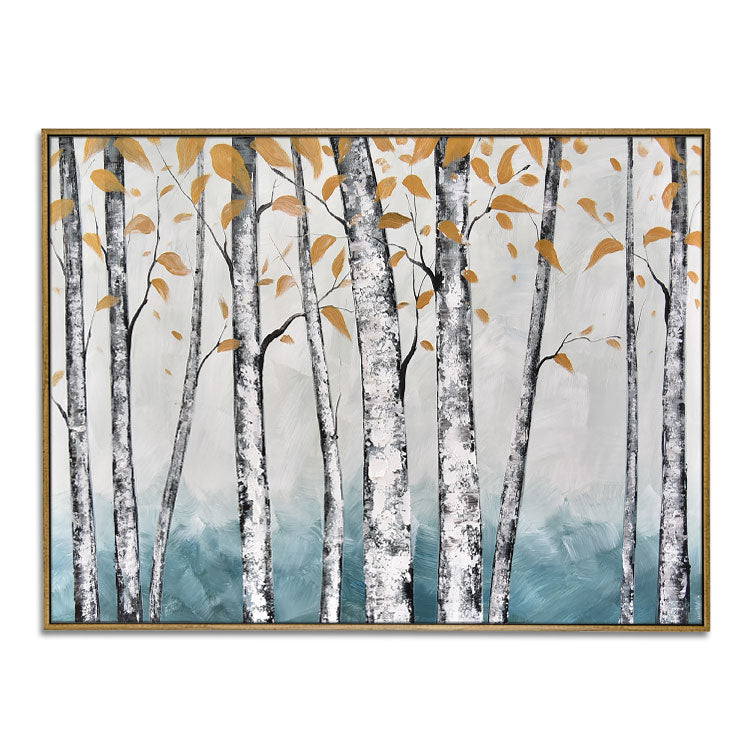 The Breath Of Spring - Village Scenery Handmade Painting Tree Wall Art