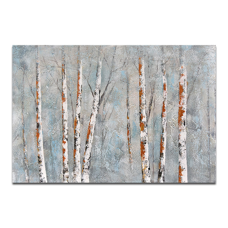 Grove - Handmade Birch Forest Canvas Painting Tree Wall Art