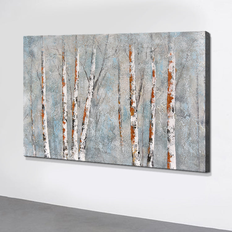 Grove - Handmade Birch Forest Canvas Painting Tree Wall Art
