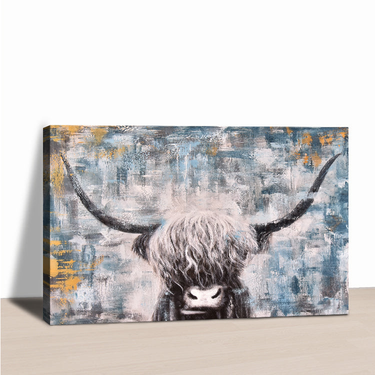 Handsome Cow - Handmade Animal Oil Painting on Canvas Acrylic Wall Art Print