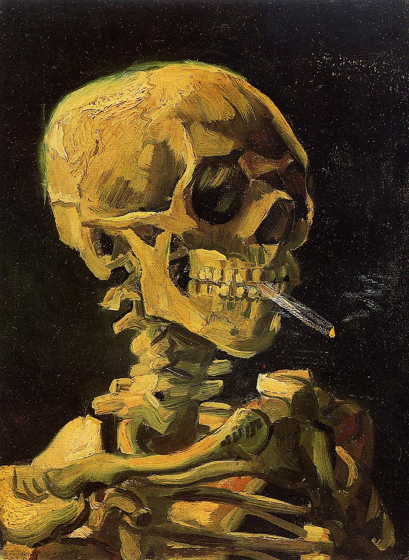 Skull Smoking a Cigarette