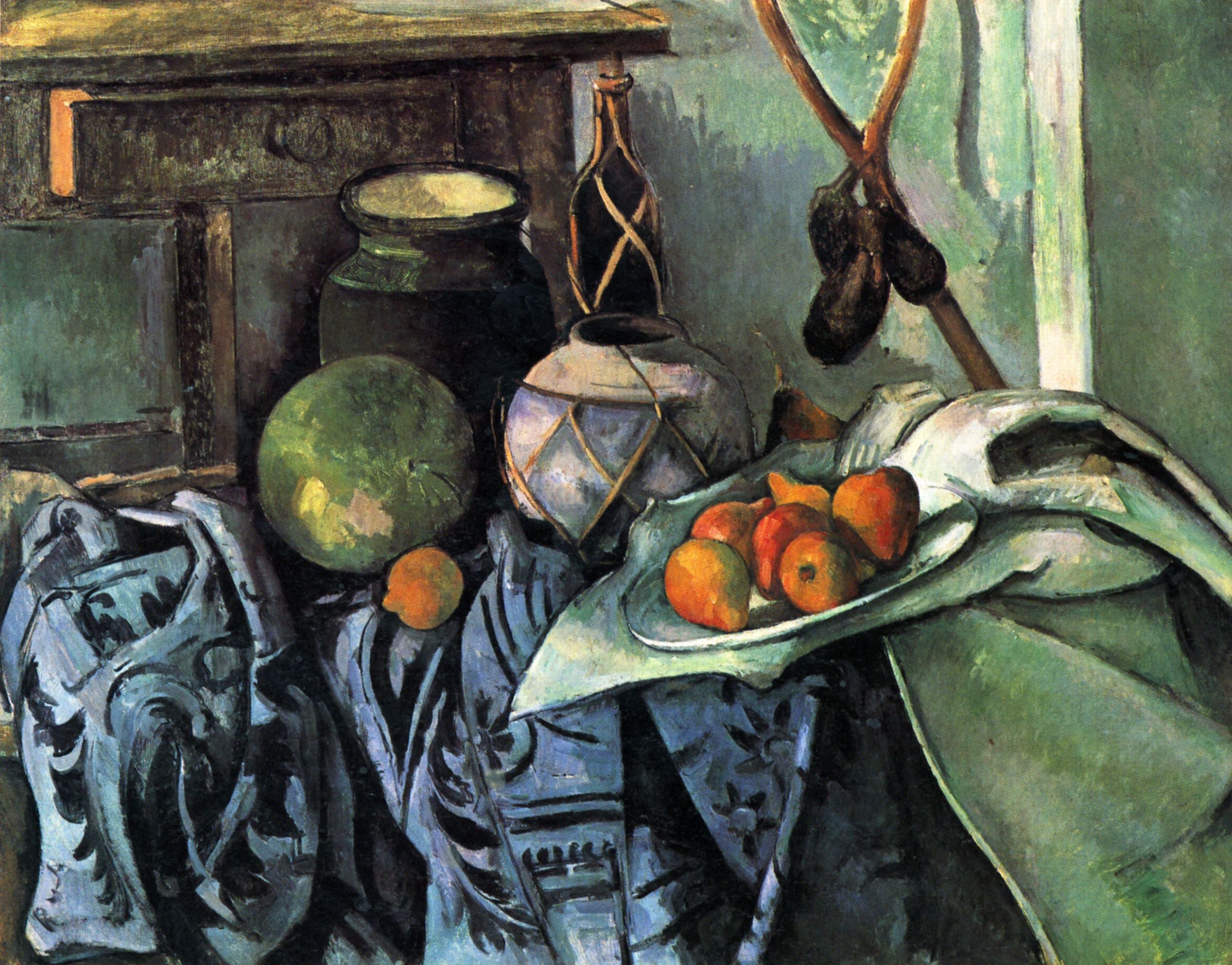 Still Life with a Ginger Jar and Eggplants